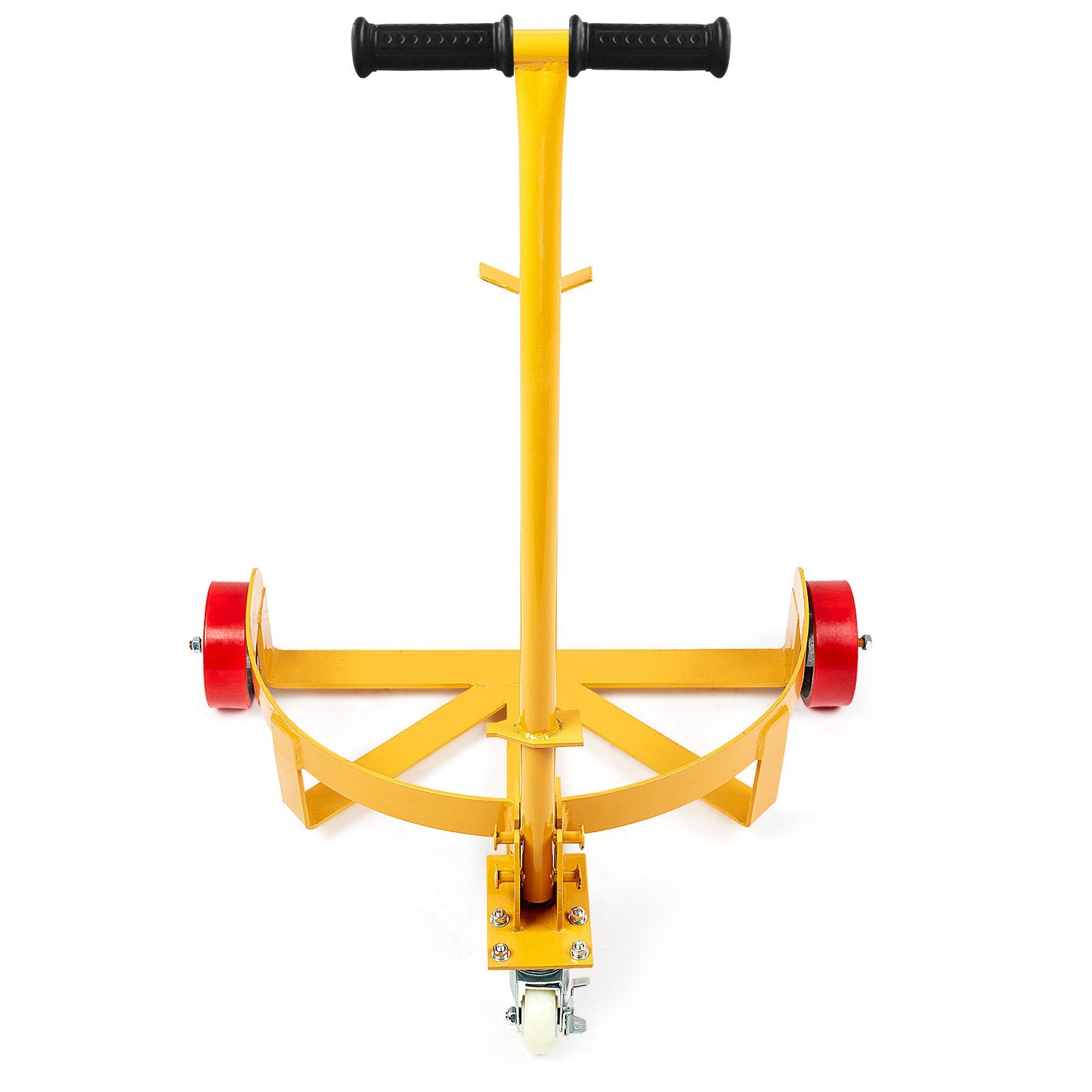 250L Drum Dolly, 544 kg Load Capacity, Barrel Dolly Cart Drum Caddy Round Dolly Steel Low Profile, Heavy Duty Steel Frame with Adjustable Handle 3 Wheels, for Workshop Factory Warehouse