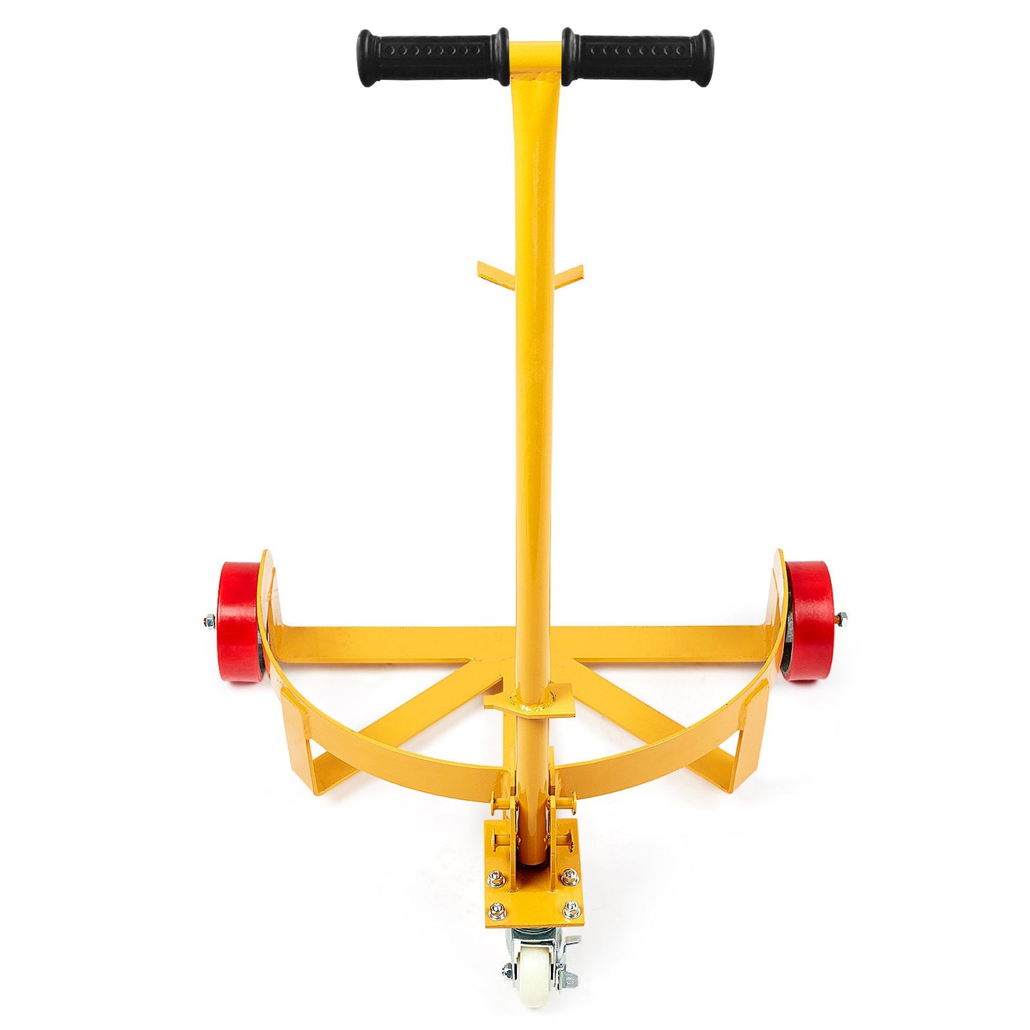 250L Drum Dolly, 544 kg Load Capacity, Barrel Dolly Cart Drum Caddy Round Dolly Steel Low Profile, Heavy Duty Steel Frame with Adjustable Handle 3 Wheels, for Workshop Factory Warehouse