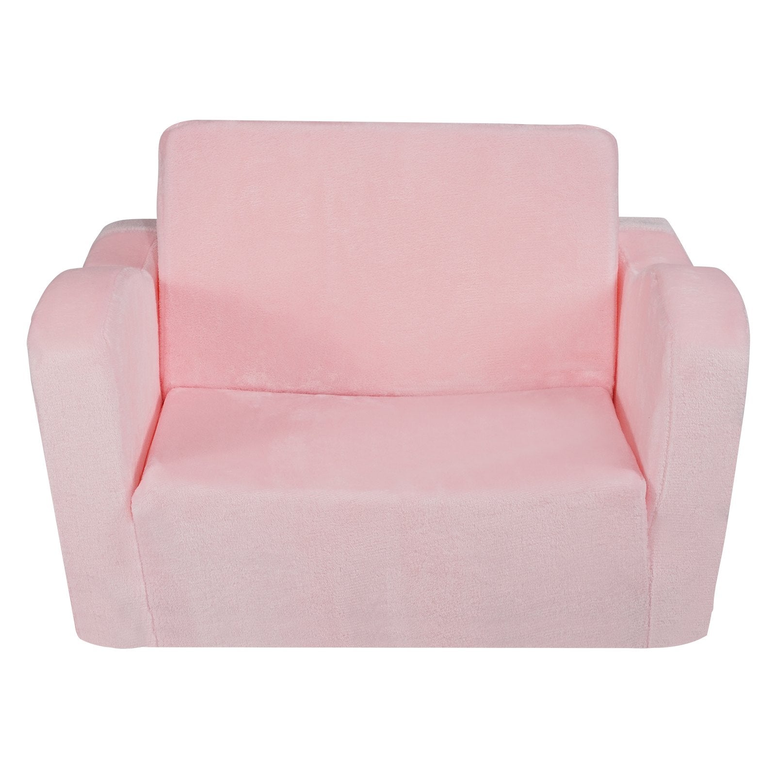 Baby Chair Foldable 2-in-1 Comfy Baby Lounger Couch Kids Sofa Pink