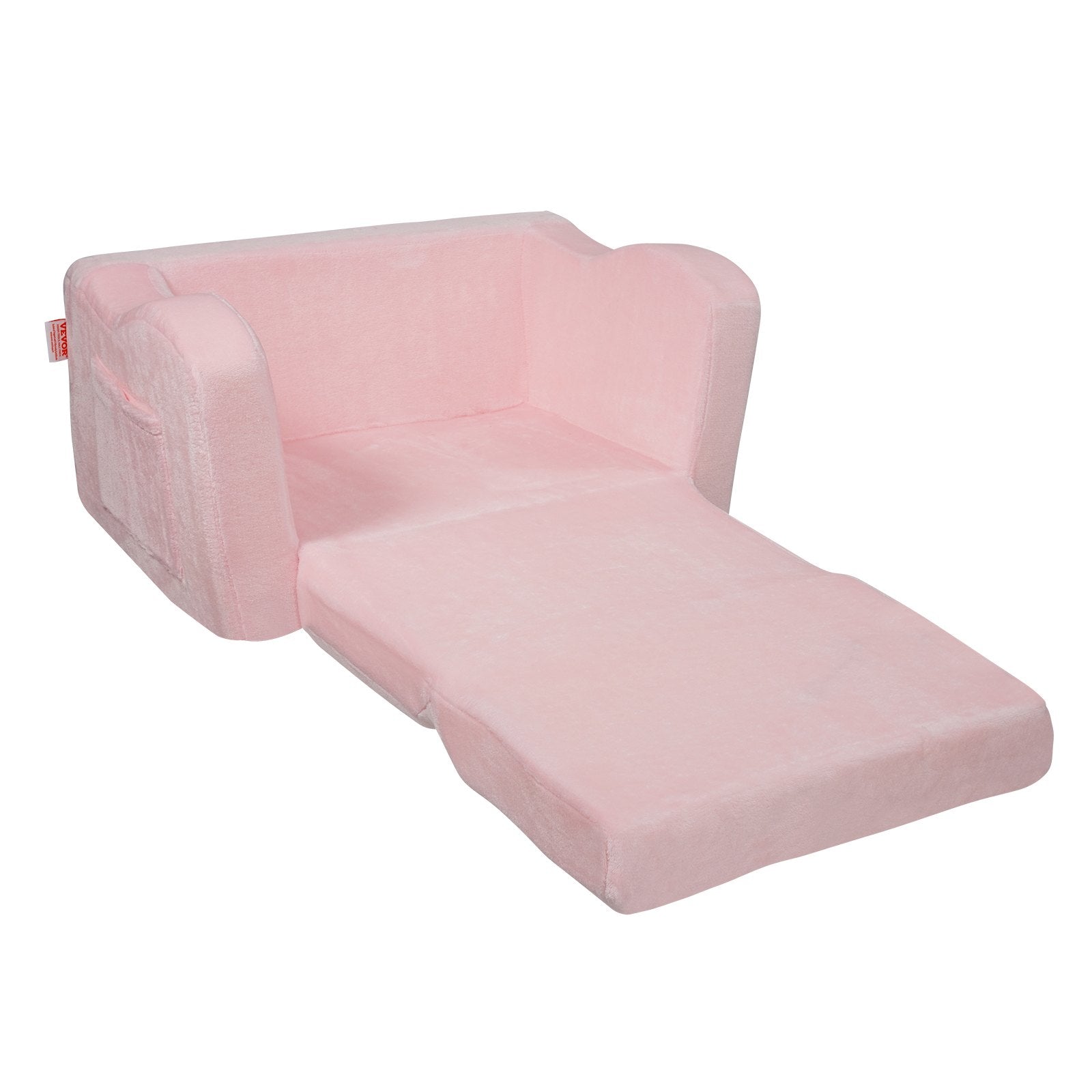 Baby Chair Foldable 2-in-1 Comfy Baby Lounger Couch Kids Sofa Pink
