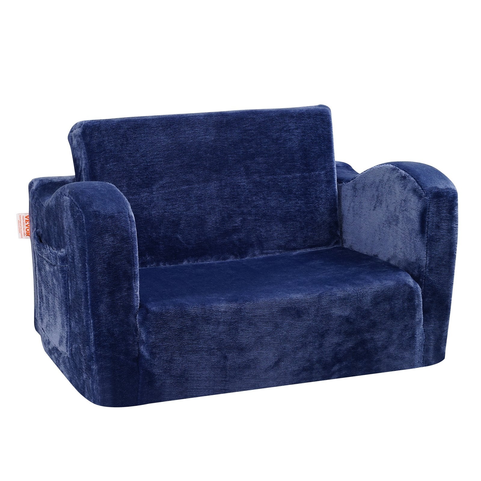 Baby Chair Foldable 2-in-1 Comfy Baby Lounger Couch Kids Sofa Blue
