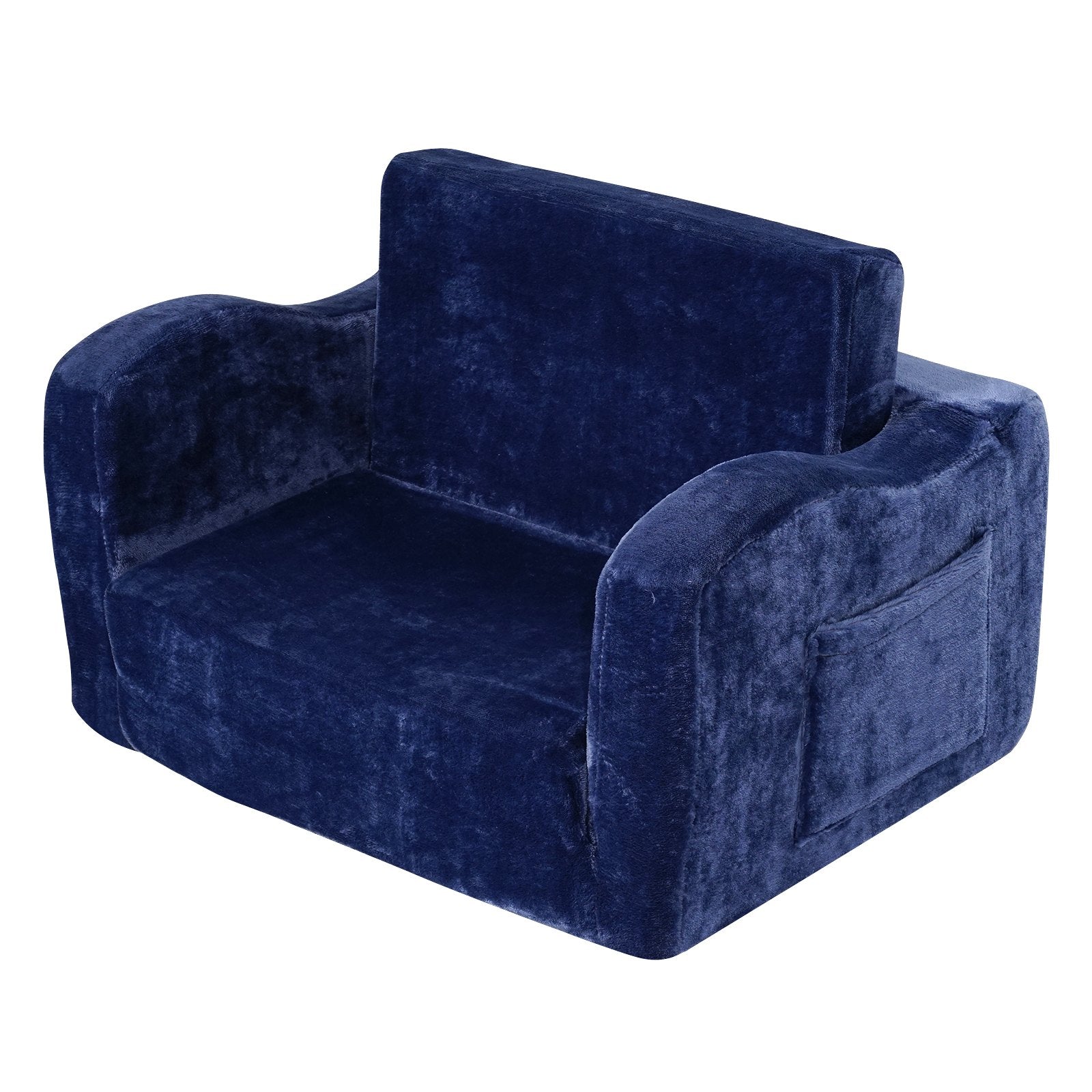 Baby Chair Foldable 2-in-1 Comfy Baby Lounger Couch Kids Sofa Blue
