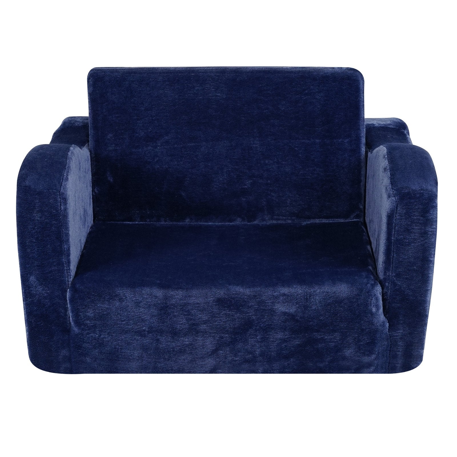 Baby Chair Foldable 2-in-1 Comfy Baby Lounger Couch Kids Sofa Blue