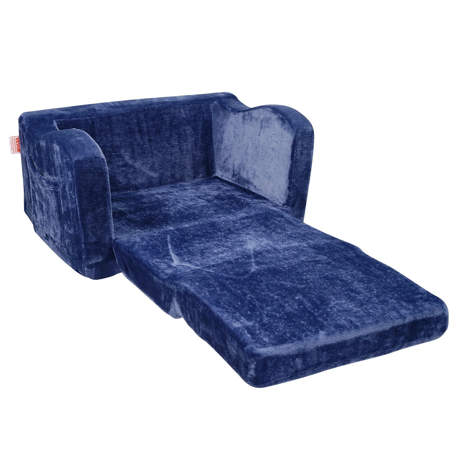 Baby Chair Foldable 2-in-1 Comfy Baby Lounger Couch Kids Sofa Blue