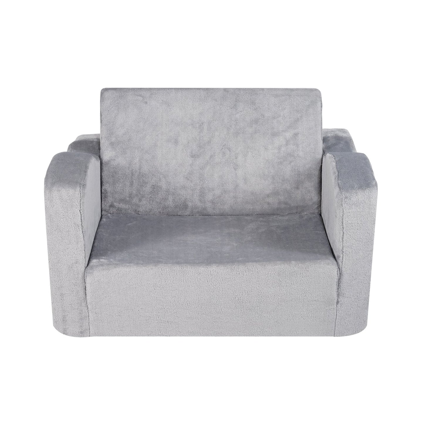 Baby Chair Foldable 2-in-1 Comfy Baby Lounger Couch Kids Sofa Grey