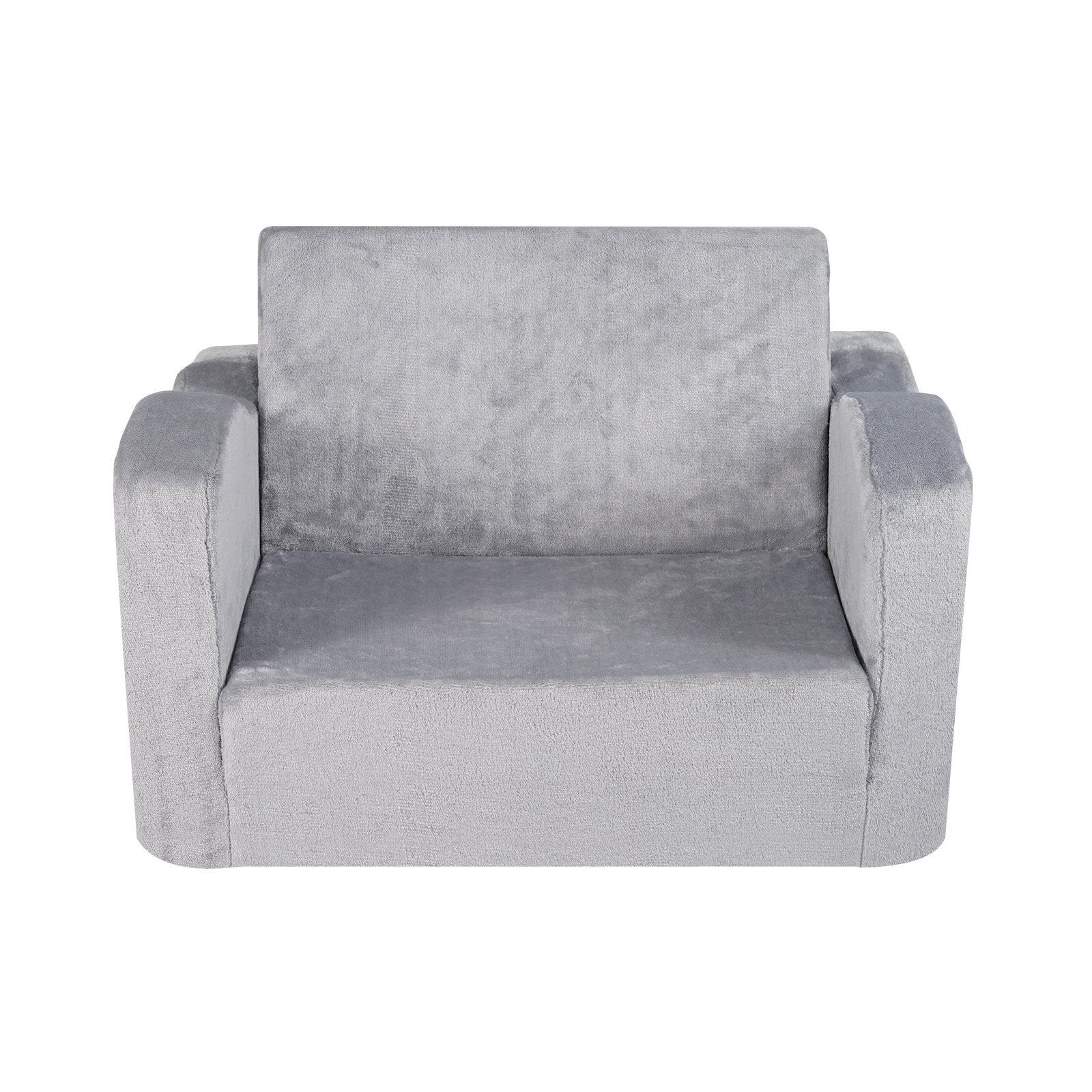 Baby Chair Foldable 2-in-1 Comfy Baby Lounger Couch Kids Sofa Grey