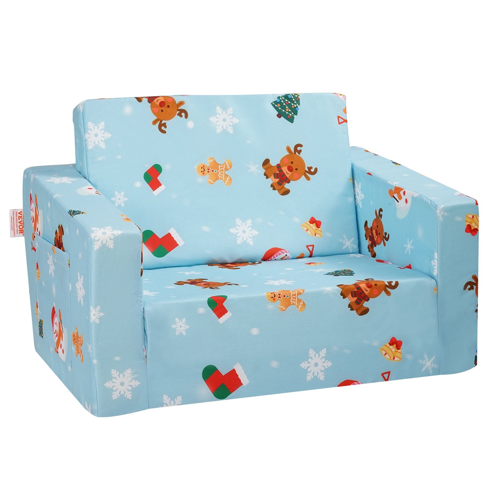 Baby Chair Foldable 2-in-1 Baby Lounger Couch Cartoon Kids Sofa Pink