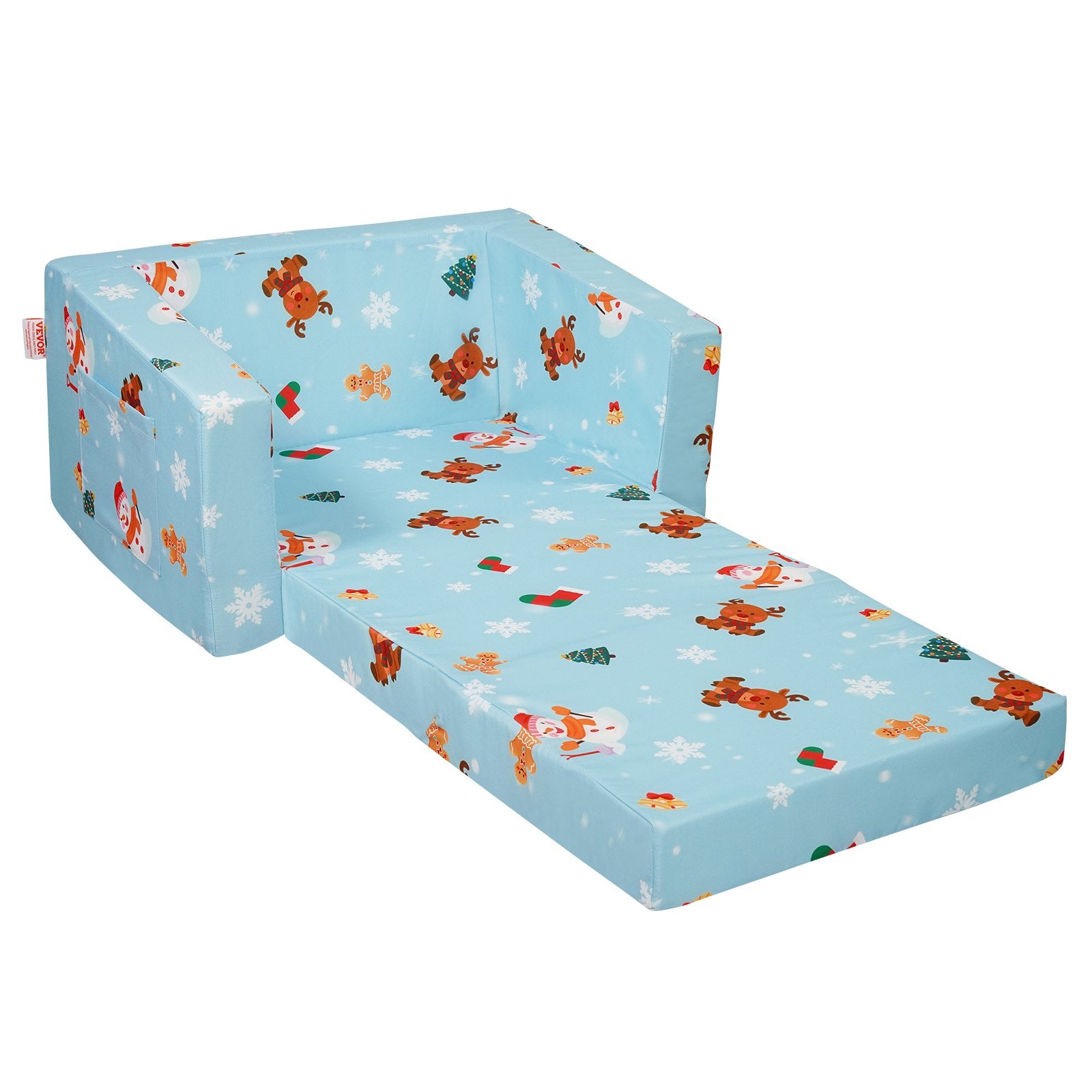 Baby Chair Foldable 2-in-1 Baby Lounger Couch Cartoon Kids Sofa Pink
