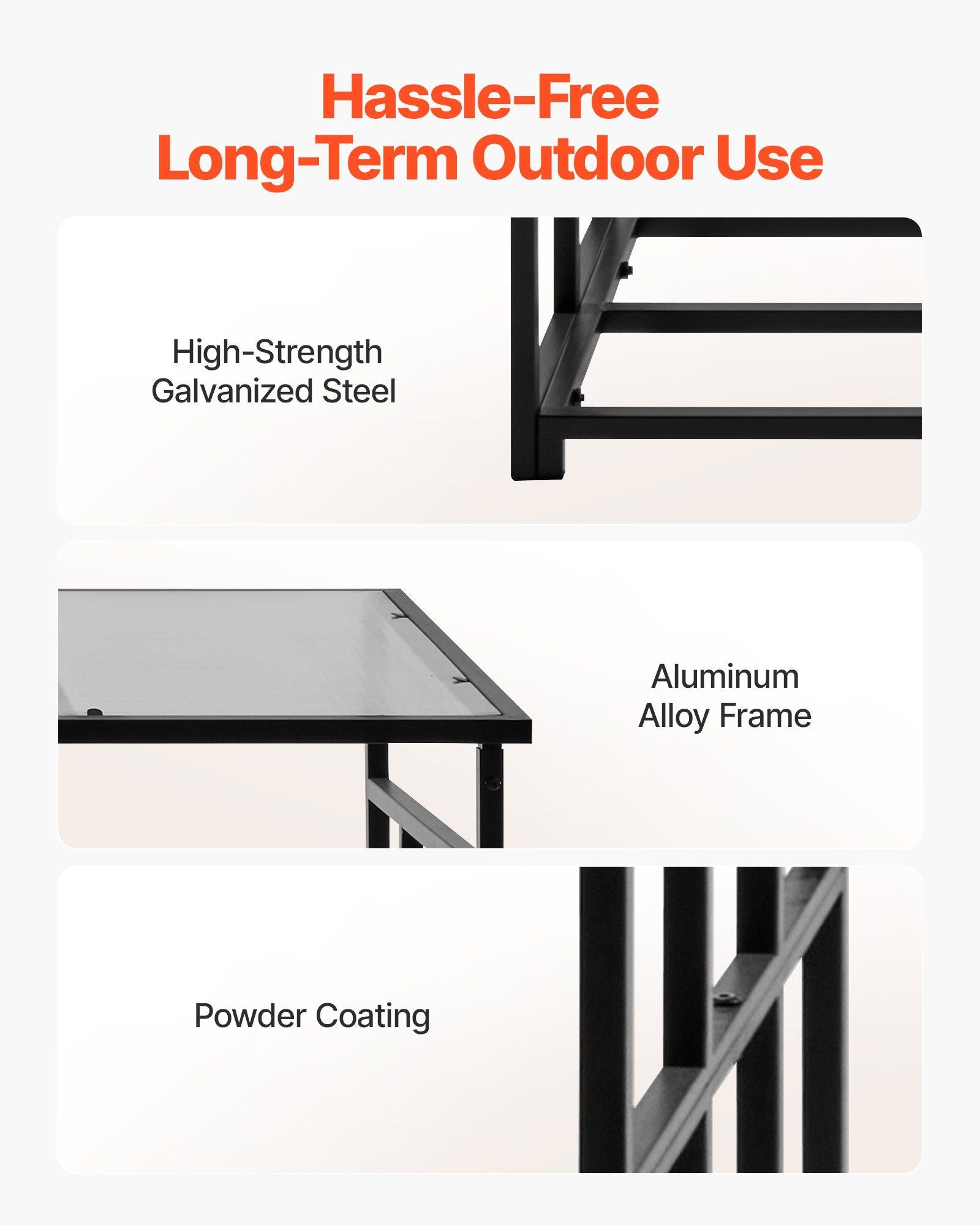 Firewood Rack with Sloped Roof, 143cm Outdoor Firewood Holder, 1/4 Cord Log Storage Shed, 299kg Max Weight Capacity, Powder-Coated Metal Wood Storage Rack for Fireplace Deck Backyard Garden