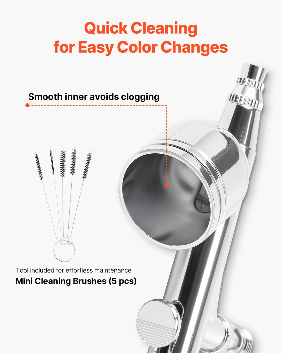 Airbrush Kit, 1/6 HP, Air Brush Kit with Air Compressor