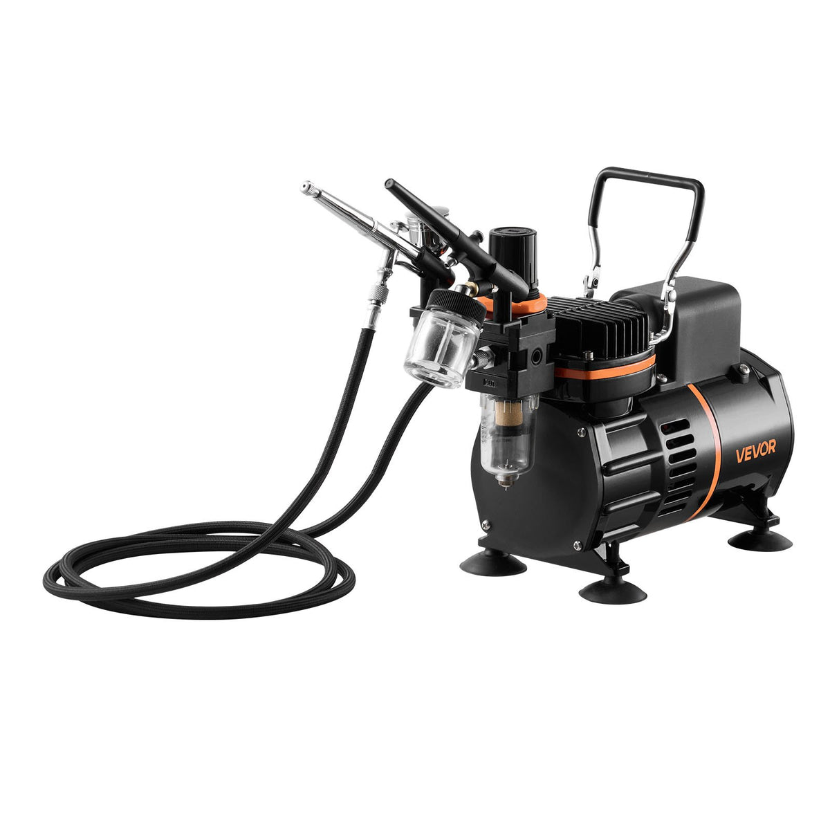 Airbrush Kit, 1/6 HP, Air Brush Kit with Air Compressor