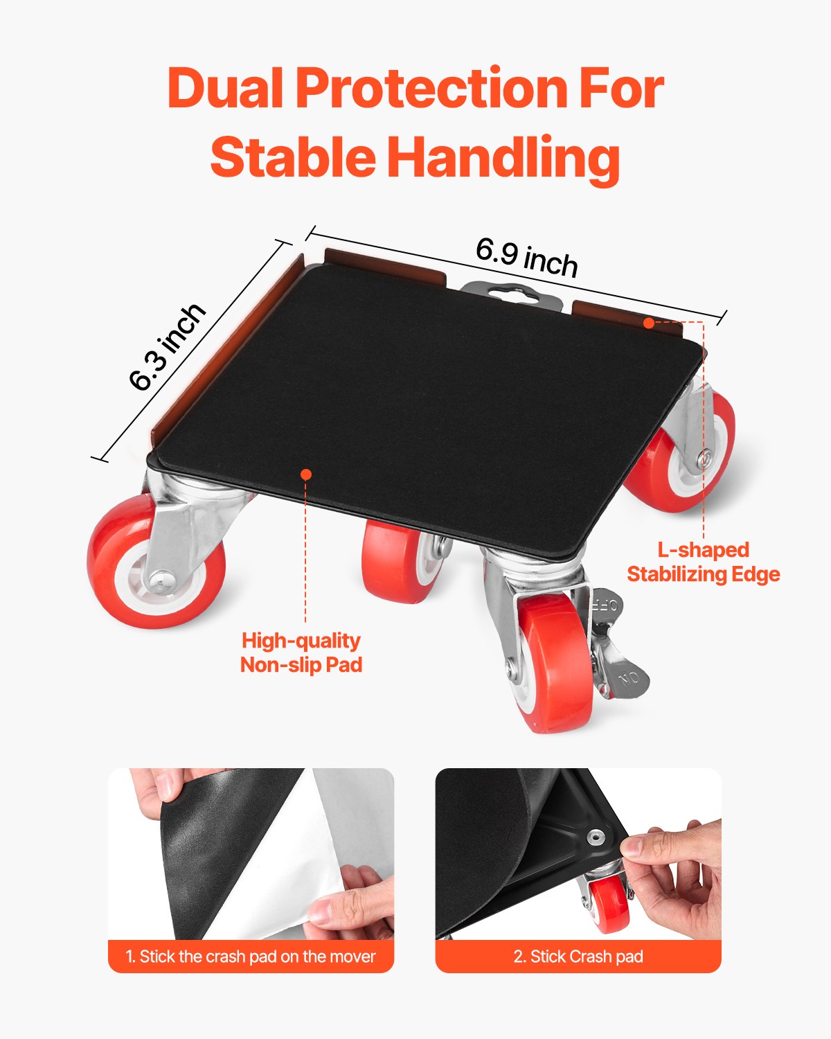 Furniture Dolly Heavy Duty Furniture Mover with 5 Wheels 1575 kg Capacity