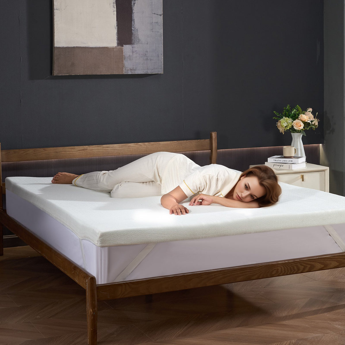 Mattress Topper Memory Foam Detachable & Washable Queen 76.2 mm Thickness