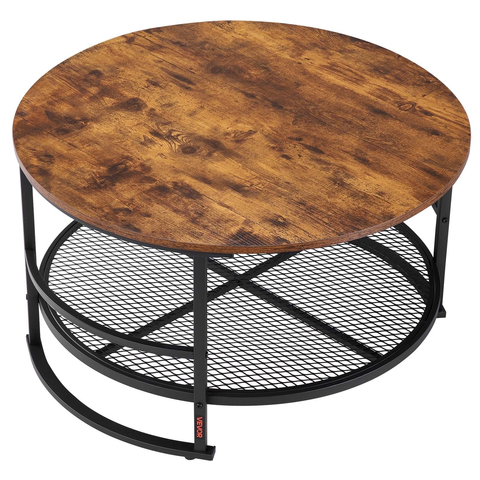 3 Pieces Round Coffee Table Set 80 cm with 2 End Tables for Living Room
