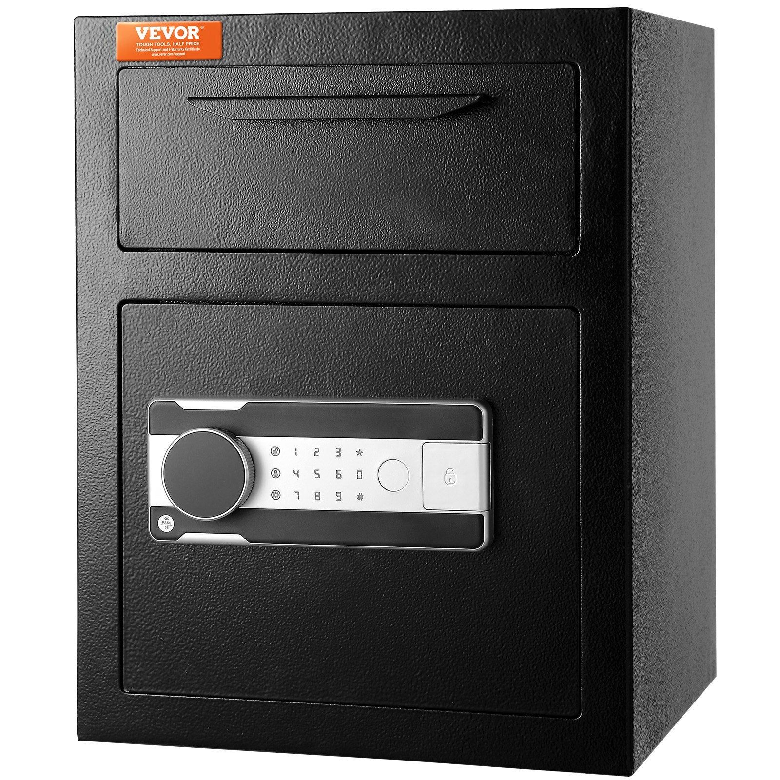 1.7 Cub Depository Safe, Deposit Safe with Drop Slot, Electronic Code Lock and 2 Emergency Keys, 17.71'' x 13.77'' x 13.77'' Business Drop Slot Safe for Cash, Mail in Home, Hotel, Office