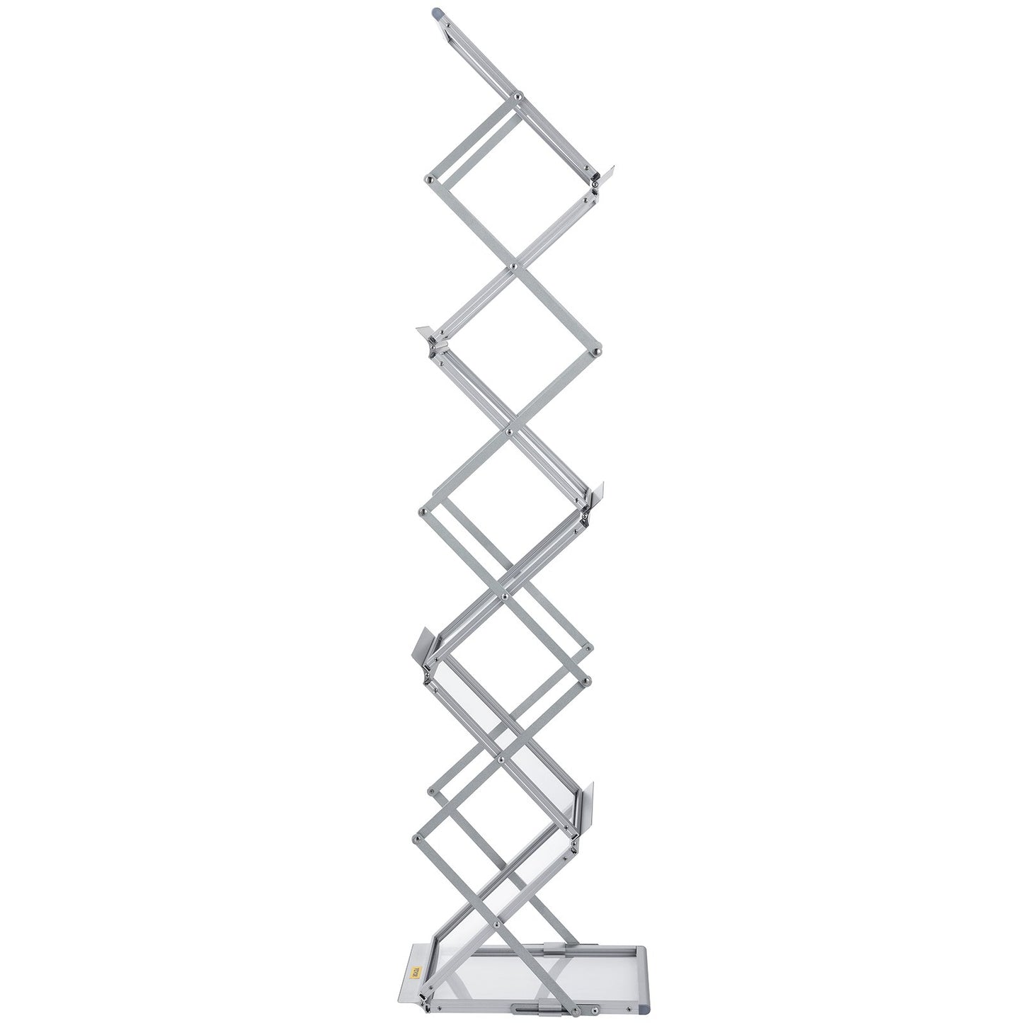 Literature Rack, 6 Pockets, Pop up Aluminum Magazine Rack, Lightweight Catalog Holder Stand w/Carrying Bag for Living Room, Hotel, Trade Show, Exhibition, Office