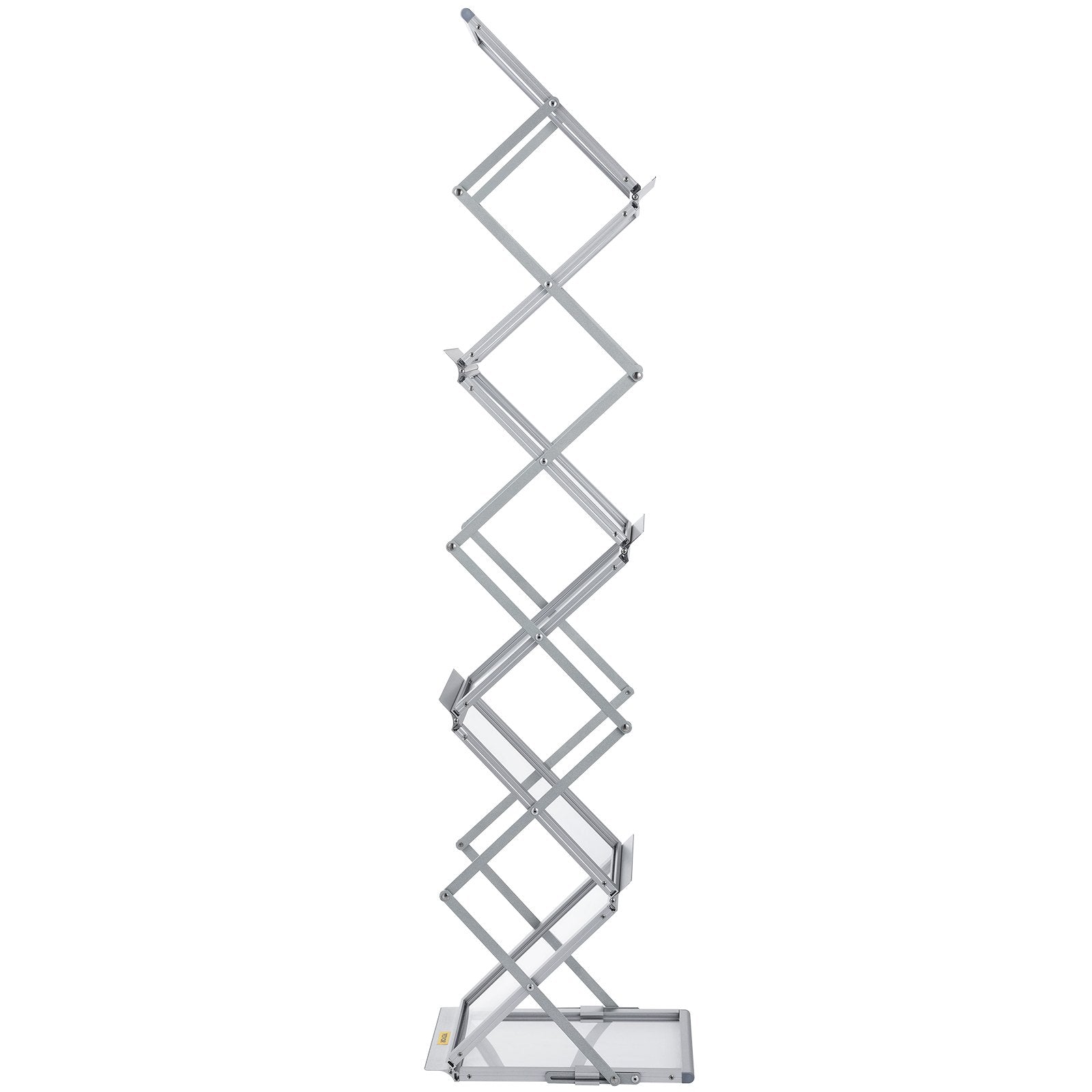Literature Rack, 6 Pockets, Pop up Aluminum Magazine Rack, Lightweight Catalog Holder Stand w/Carrying Bag for Living Room, Hotel, Trade Show, Exhibition, Office