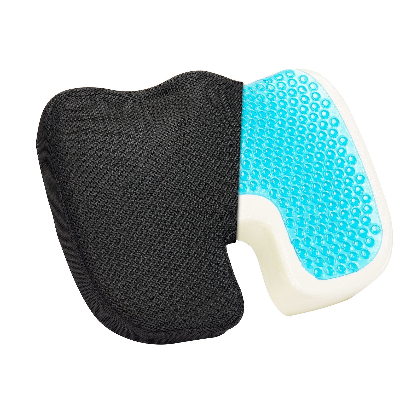 Seat Cushion, Cooling Gel + Memory Foam Seat Cushion, Pressure-Relief Wheelchair Seat Pad with U-Shaped Cutout & Removable Cover, Lightweight and Portable for Travel, Car, Office, Airplane
