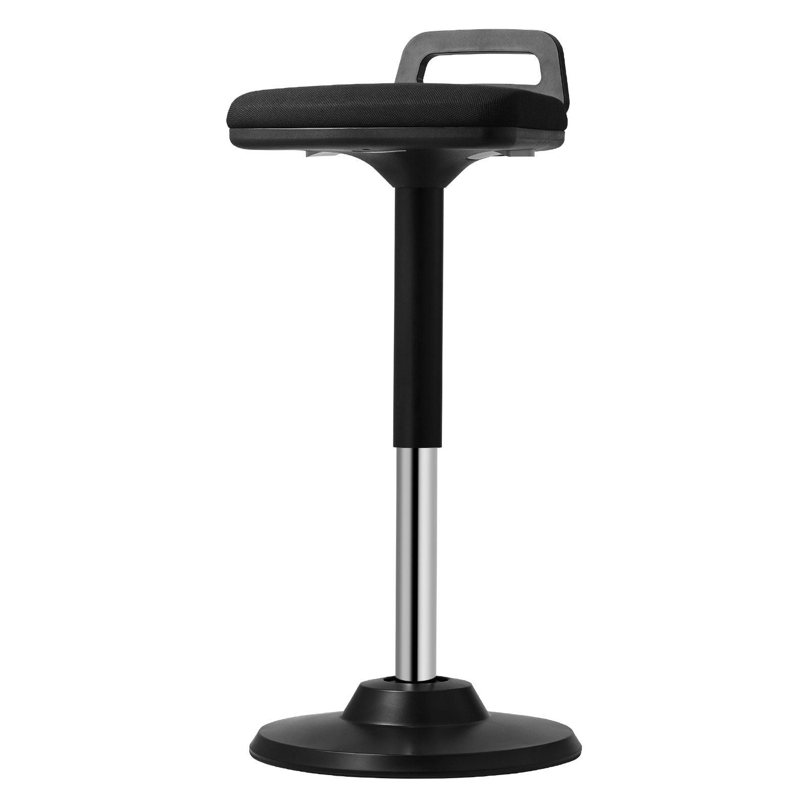 Active Chair with Handle, Height-Adjustable (24.6-34.4") Wobble Chair Made of Elastic Fabric & 45 mm Foam, Ideal for Schools, Office and Home, 8° Tilt Angle, Age 12-18, Black