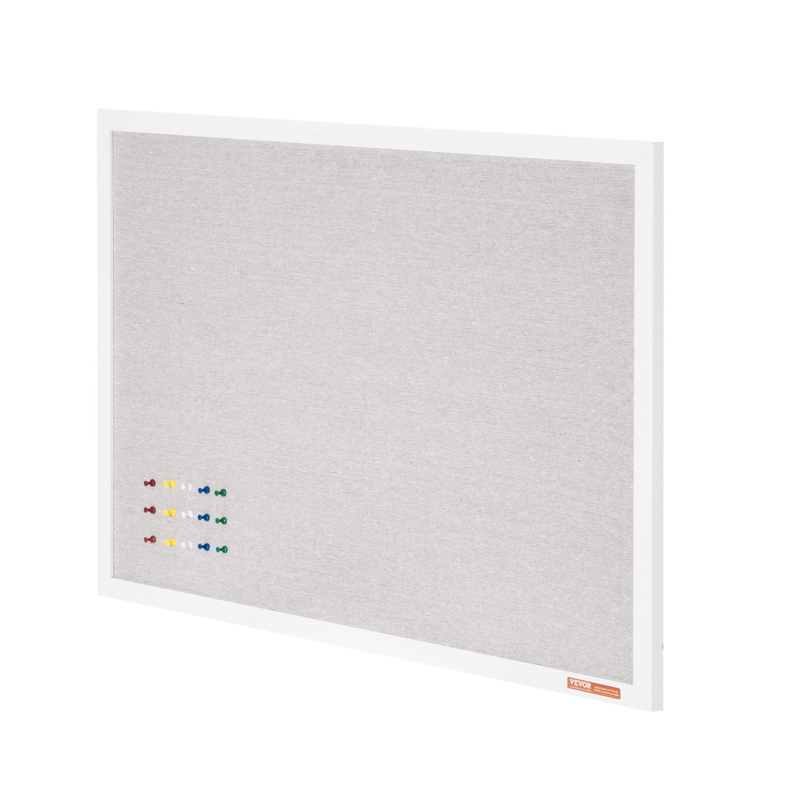 48"x36" White Cork Board with Linen Surface – Stylish Wall-Mounted Bulletin Board for Home, School, Office – Elegant & Functional Noticeboard