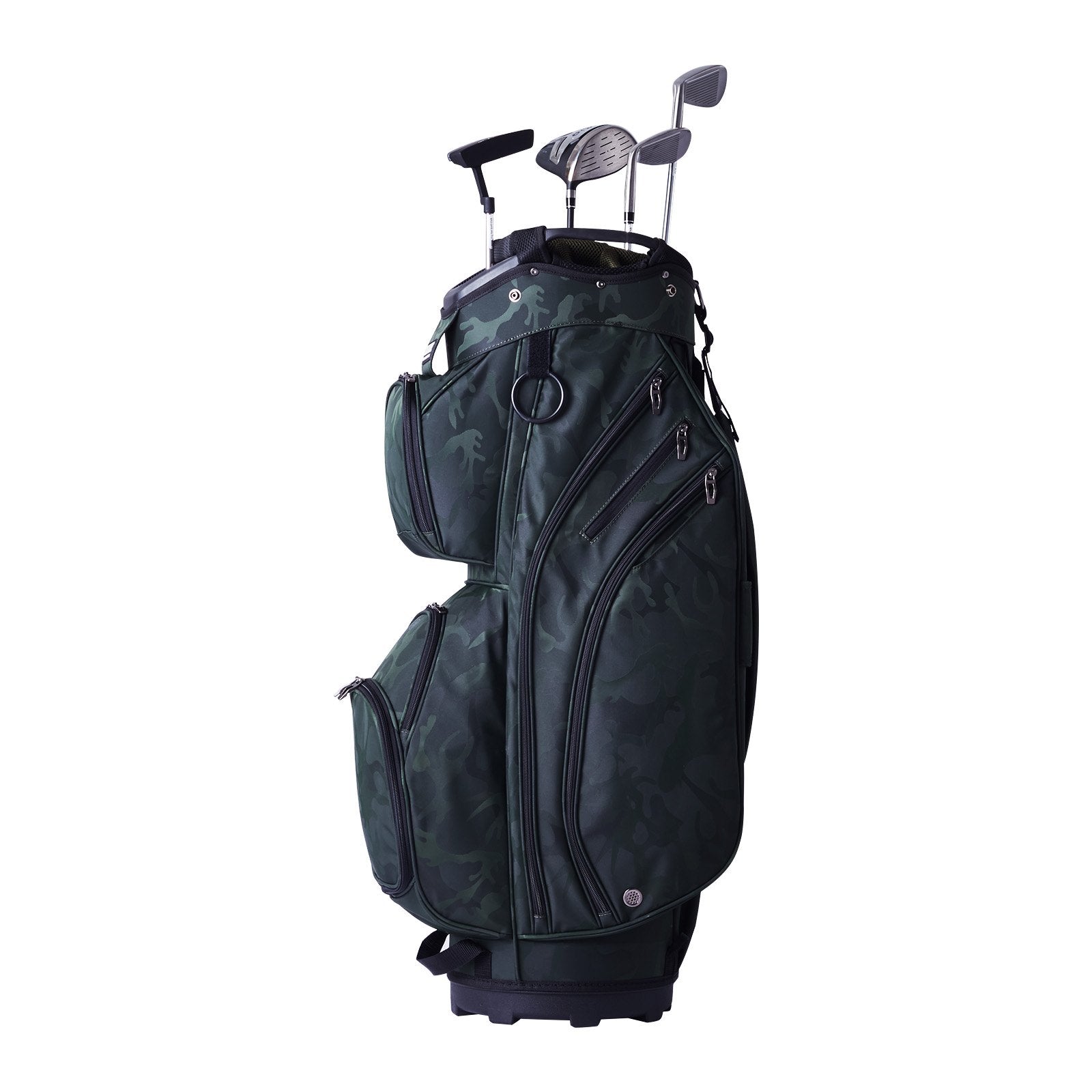 Golf Cart Bag with 14 Way Organizer Divider Top, 36” 11 Pockets Premium Nylon Cart Bag, Durable Golf Bags with Handles & Dust Cover & Detachable Straps for Men & Women, Army Green