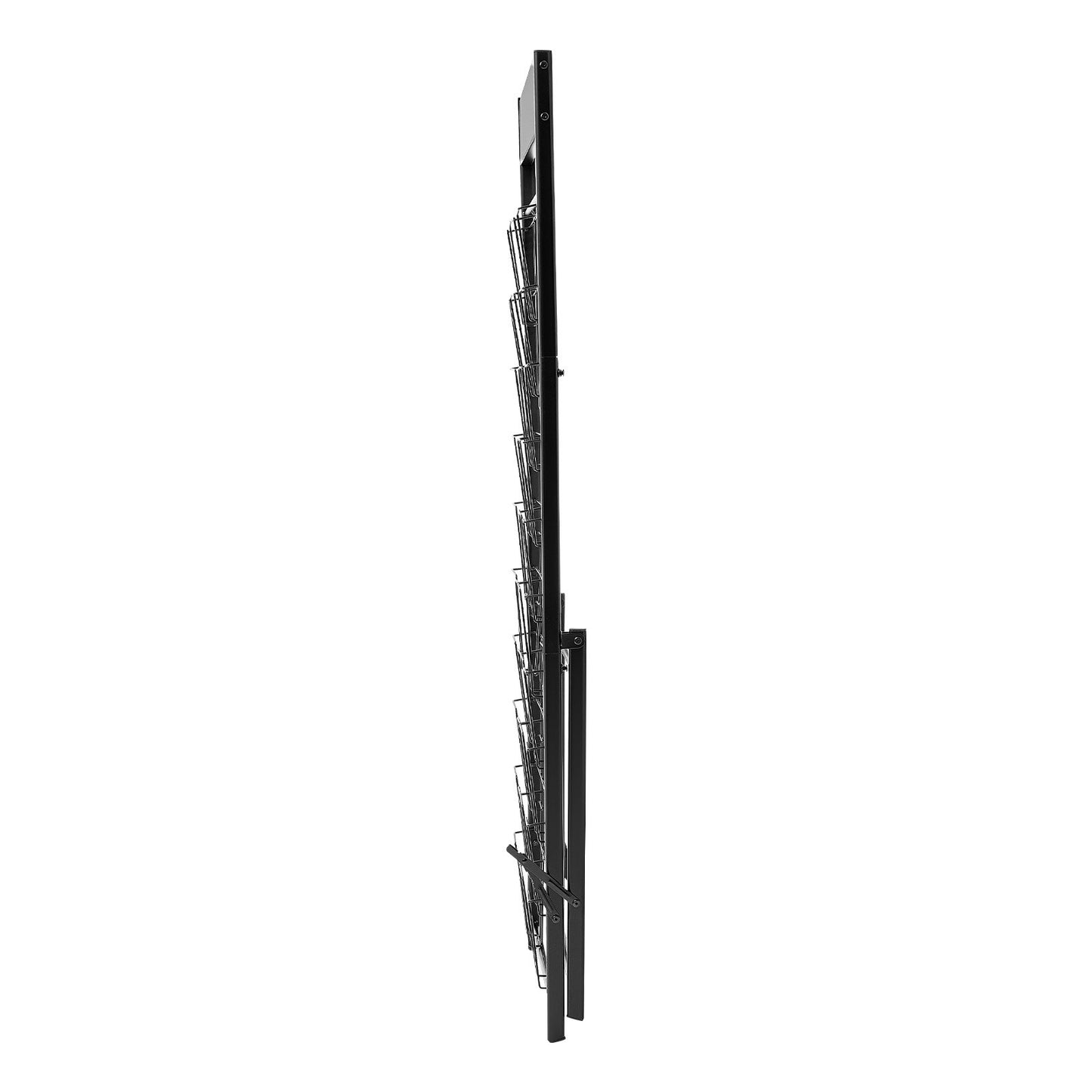 Brochure Display Rack, 20 Pockets Magazine Literature Display Stand, Portable Floor Standing Magazine Rack, Metal Newspaper Catalog Holders for Shop, Exhibitions, Office, Trade Show, Black