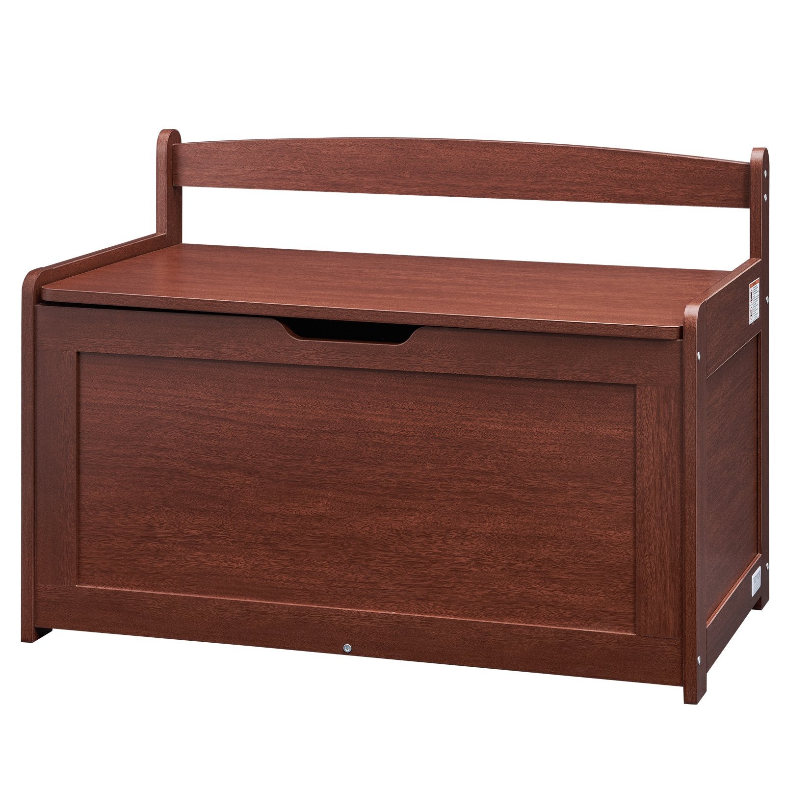 Kids Toy Storage Bench Wooden Toy Box Chest 32.68 x 17.91 x 24.02" Cherry