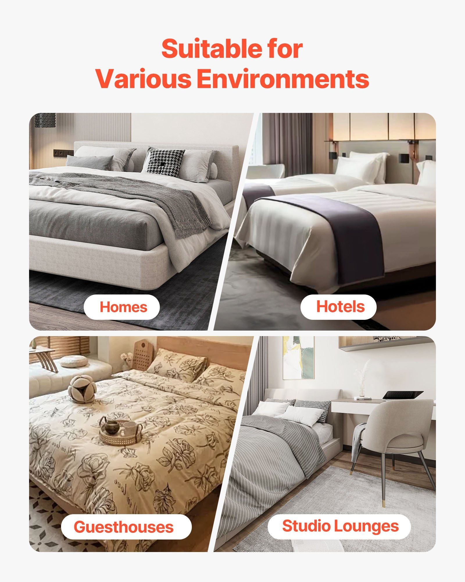 Box Spring, King Size Bed Frame with Washable Fabric Cloth, Heavy Duty Metal Frame for King Bed, 230 mm Mattress Foundation, 1587.57 kg Max Weight Capacity, Easy Assembly, 2010 x 1925 x 230 mm