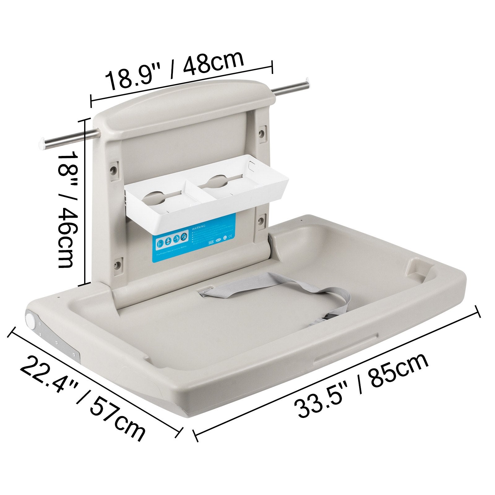 Horizontal Baby Changing Table Wall-mounted Baby Diaper Changing Station Vertical Fold Down Baby Changing Table