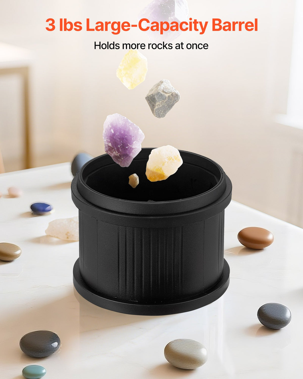 Rock Tumbler Kit, 3 lbs Rock Polishing Kit, 4 Speed Settings 9-Day Polishing Timer Stone Polishing Kit, Rock Polisher with Rough Gemstones and Polishing Grits, Rock Polisher for Adults Kids
