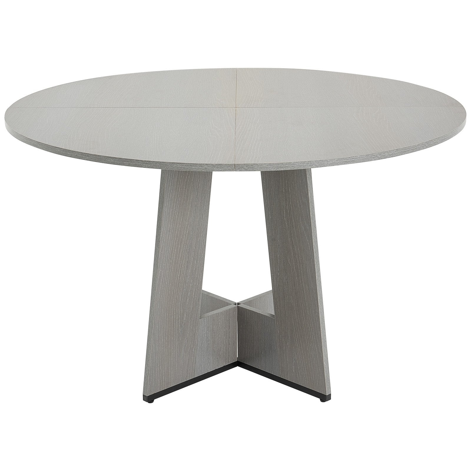 Round Dining Table, 47 inch Wood Table for 4-6 Person, Farmhouse Circle Dinner Furniture, Rustic Leisure Tables with Thick Wooden Legs, for Home Kitchen Living Room, Grey (Only Table)