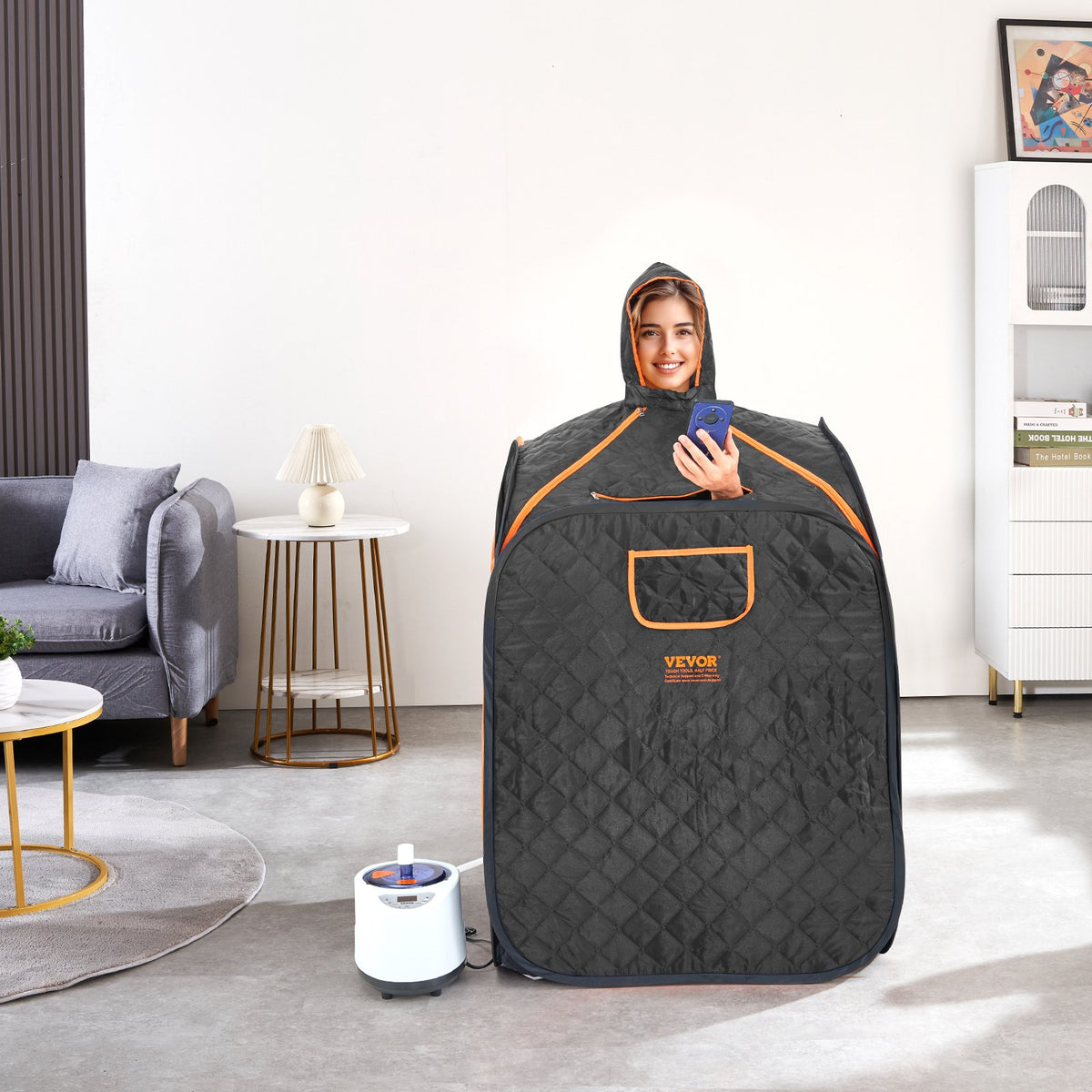 Portable Steam Sauna Tent 1000W Personal Spa Loss Weight Detox Therapy, 800x800x1000 mm