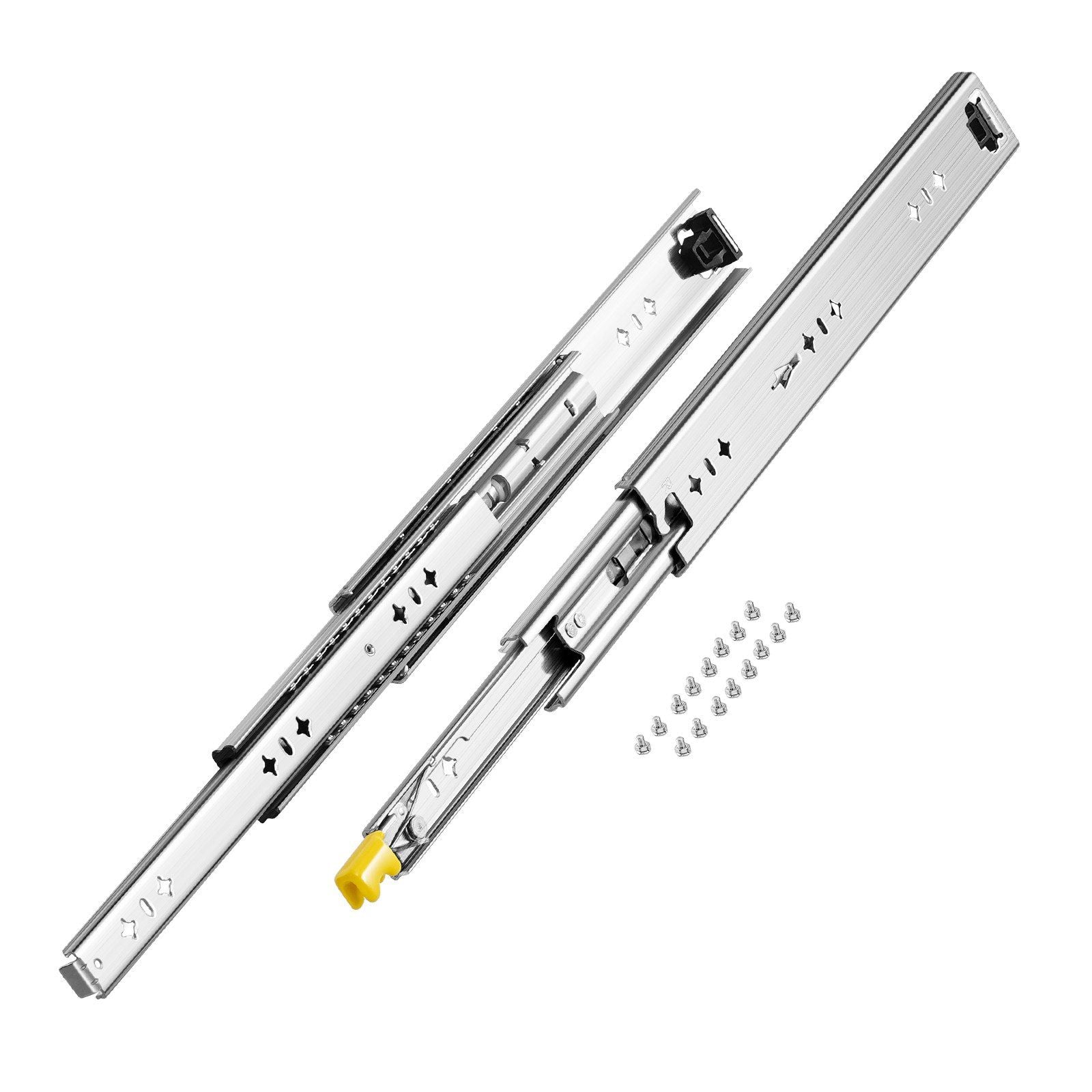 1 Pair Full Extension Drawer Slides 16 18 20 24 30 35 38 59 32 36 40 48 60 in, 250 lbs Load Capacity Locking Drawer Slides, Ball Bearing with Lock Side Mount Drawer Slide Rail
