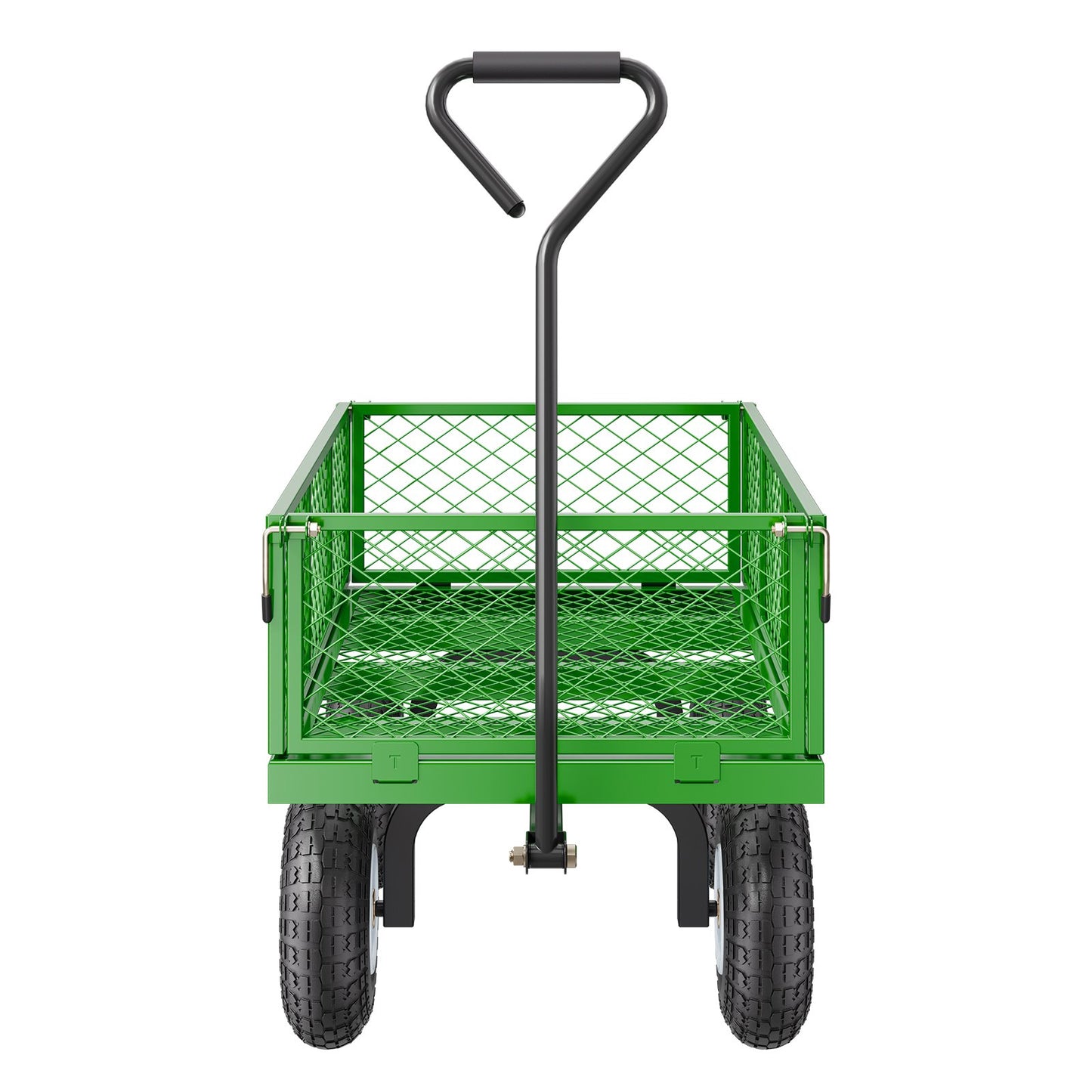 900 Lbs Steel Garden Cart on Wheels, Heavy Duty Pullable Garden Wagon Yard Cart, Outdoor Metal Utility Wagon with 10" Tires and Mesh Removable Sides(Convert to Flatbed), and 180°Rotating Handle