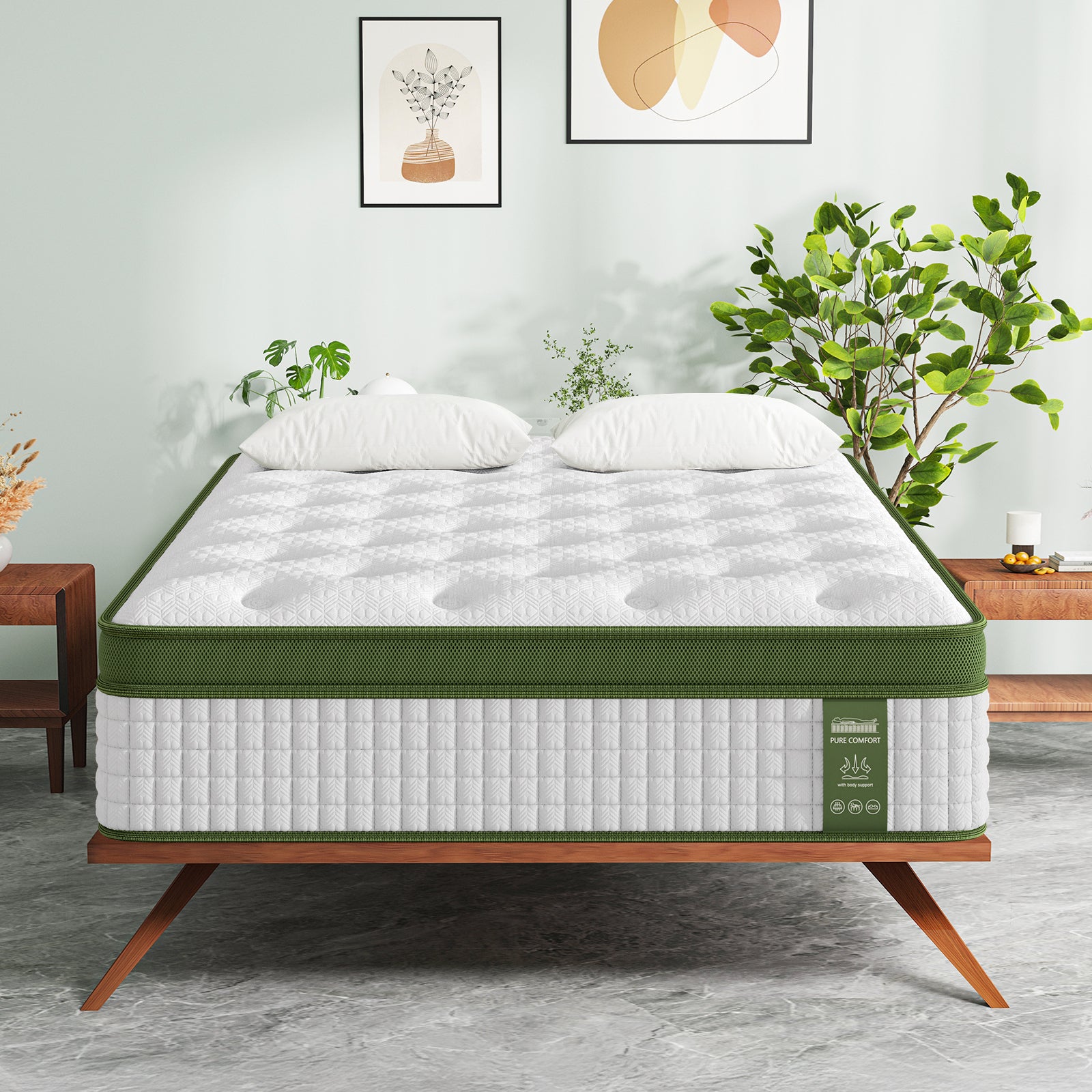 BedStory 34cm Single Latex Hybrid Mattress Medium Firm - 5 Zone Pocket Spring Bed for Pressure Relief Motion Isolation