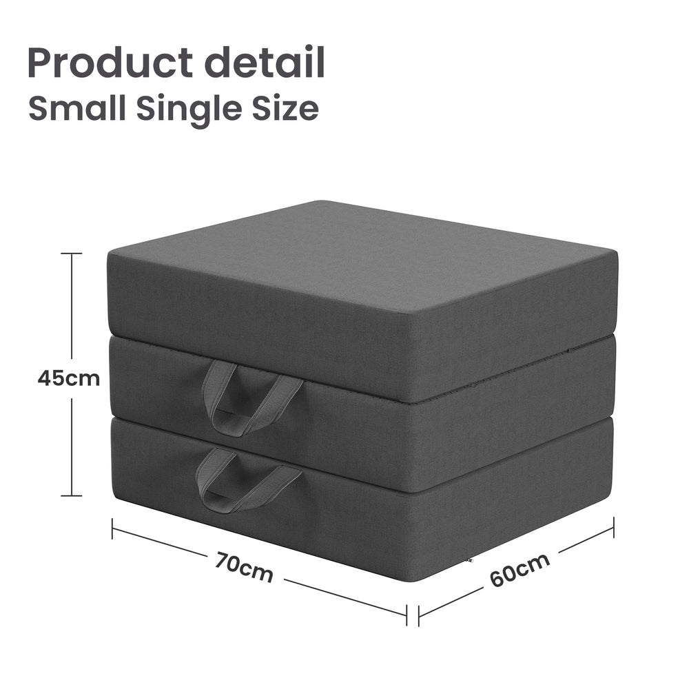 15cm Small Single BedStory 3-Fold Mattress Folding Foam Bed Washable Cover, 180x70cm