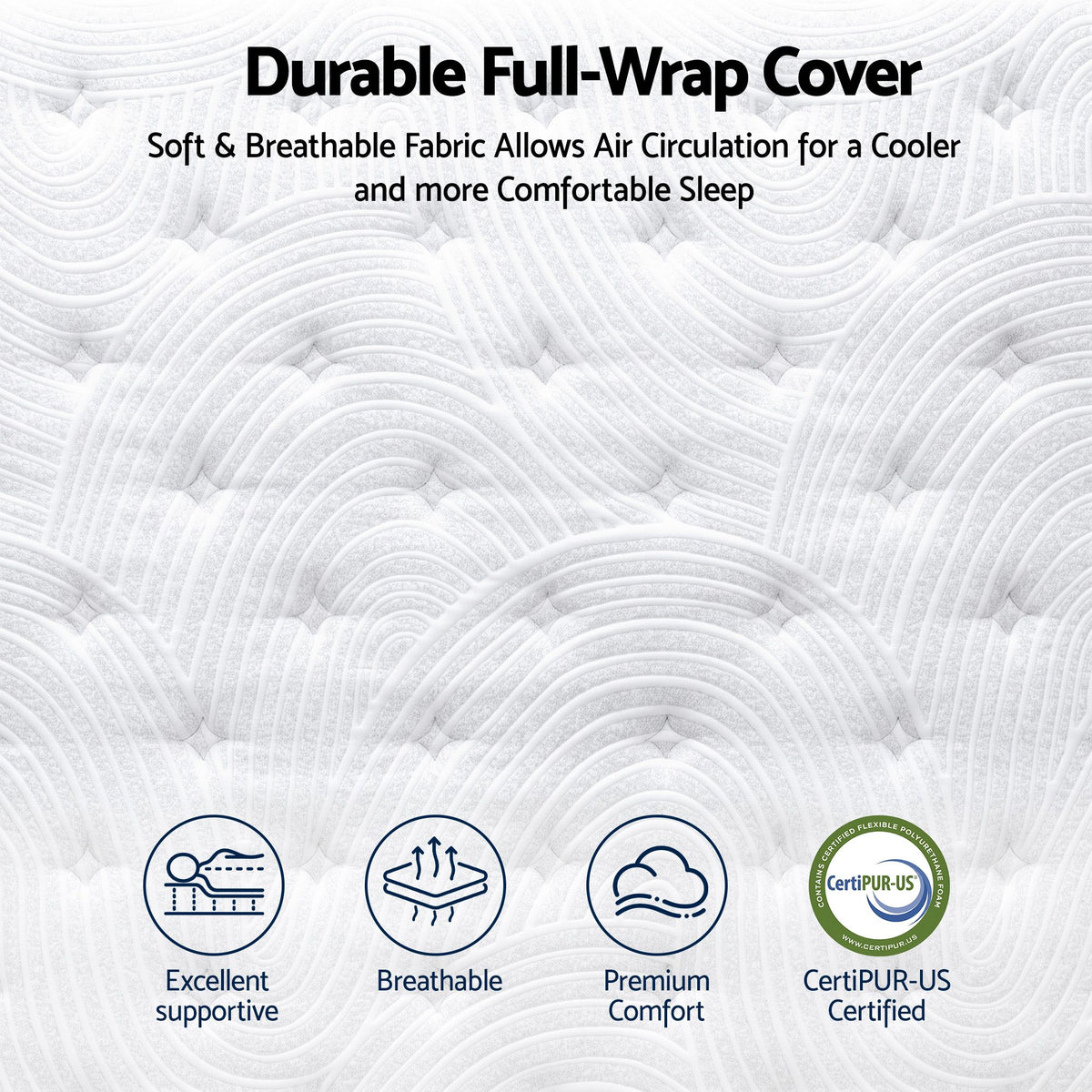 RoomSense Double Mattress, 34cm Thick Medium Soft Hybrid Mattress for Back Pain Relief, Tencel Cooling Pocket Spring Mattress Double Size in a Box