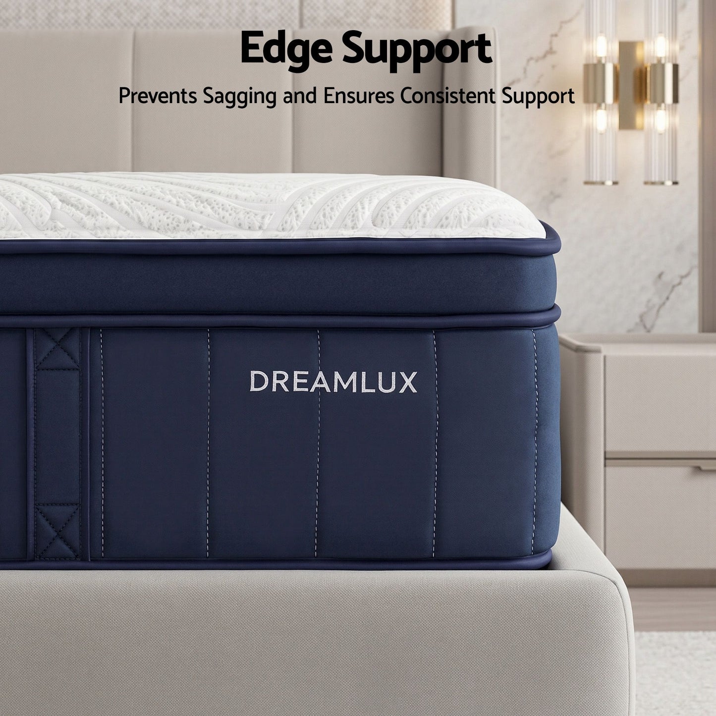 RoomSense Double Mattress, 34cm Thick Medium Soft Hybrid Mattress for Back Pain Relief, Tencel Cooling Pocket Spring Mattress Double Size in a Box