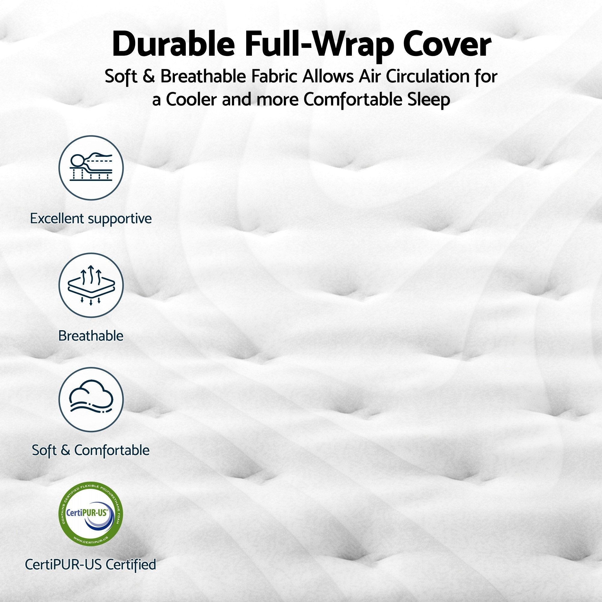 RoomSense Single Mattress , 30cm Medium Firm Hybrid Mattress with Latex Lumbar Support for Back Pain Relief , Pocket Spring Mattress Single Size in a Box