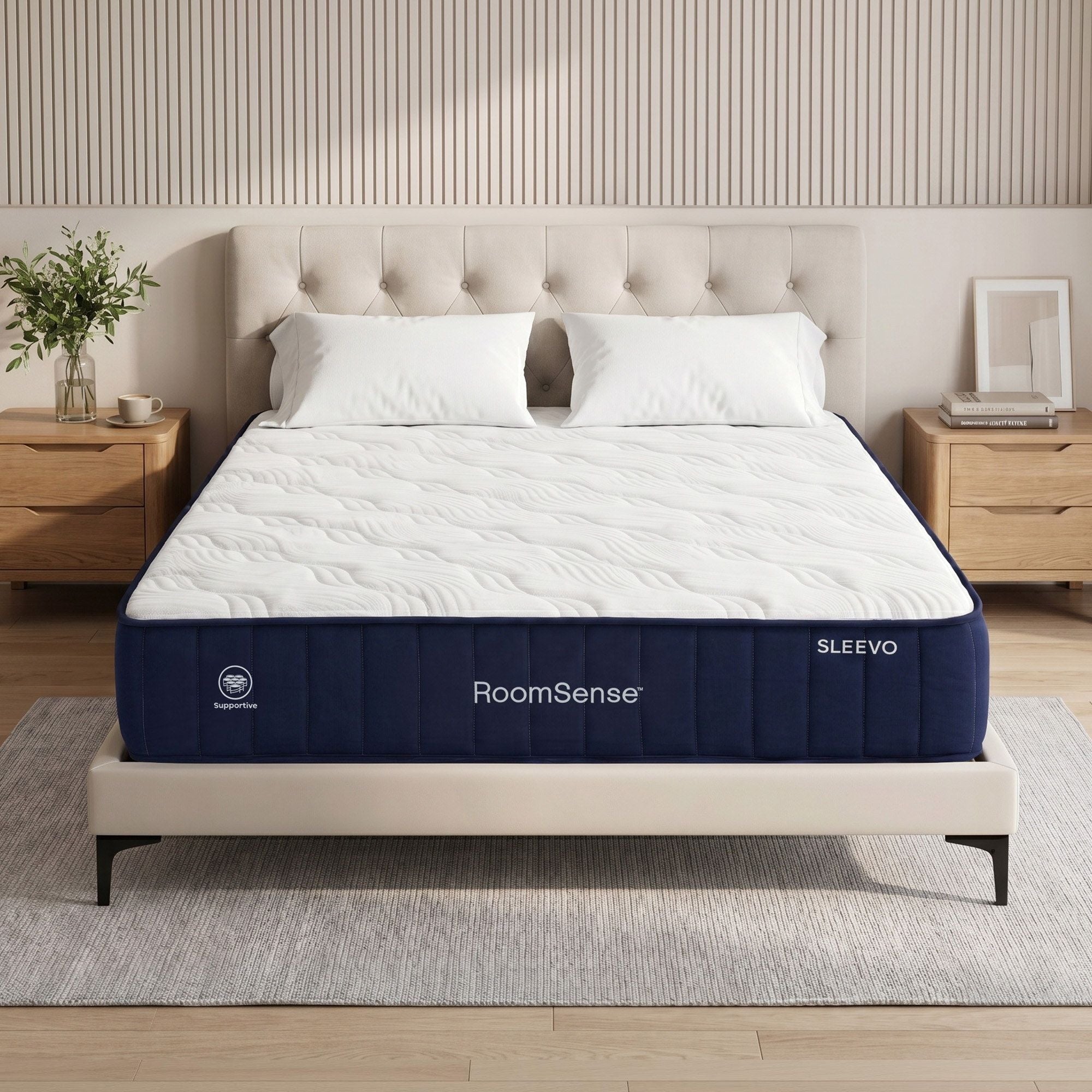RoomSense King Single Mattress, 26cm Orthopedic Firm Mattress for Back Pain Relief, Pocket Spring Hybrid Mattress King Single Size for Home & Rental