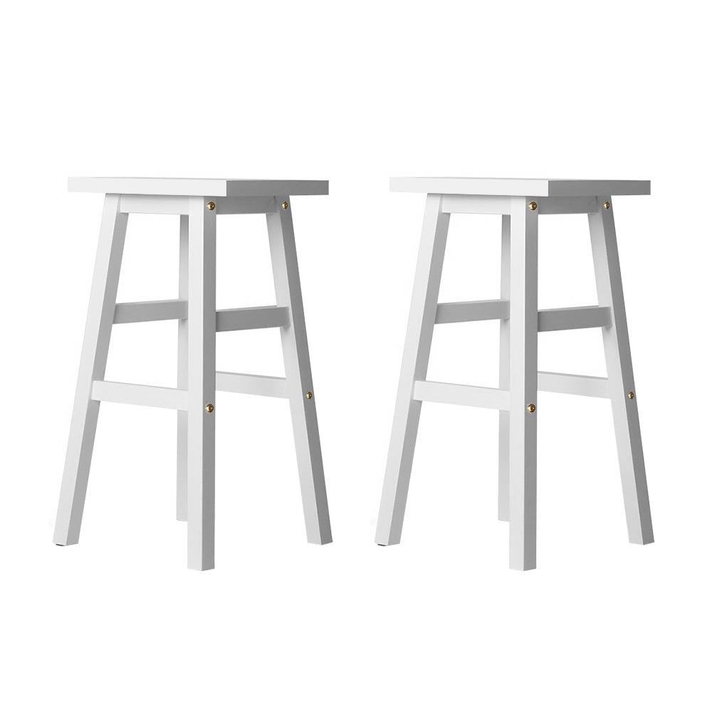 Artiss 2x Bar Stools Kitchen Chairs Wooden White
